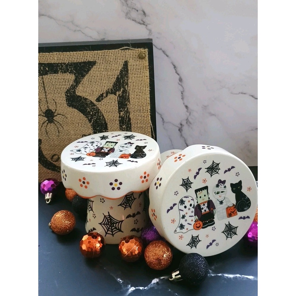 Temp-tations By Tara Halloween Boofetti Cupcake Candle Stands Hand Painted 2